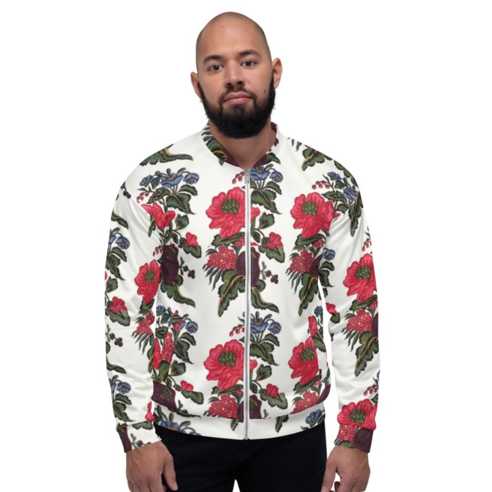 Fruits And Flowers Pattern Vintage Art Bomber Jackets.